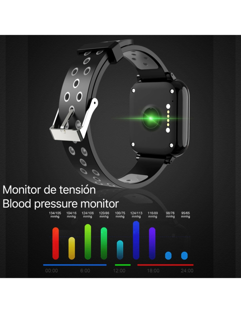imagem de DAM. Smartwatch M6 com fones de ouvido TWS integrados. Monitor de pressão arterial e O2. Notificações de aplicativo.7
