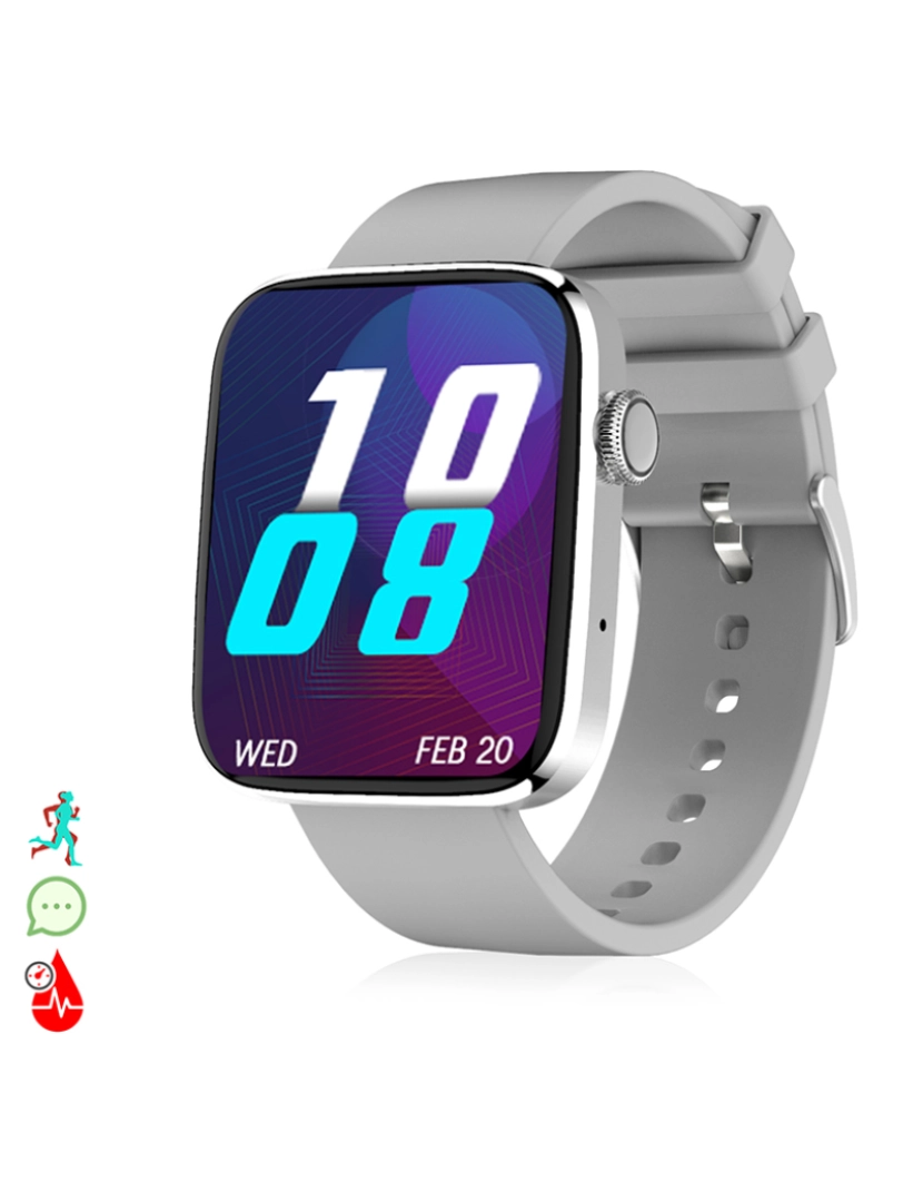 DAM - Smartwatch DT1 Cinzento Claro