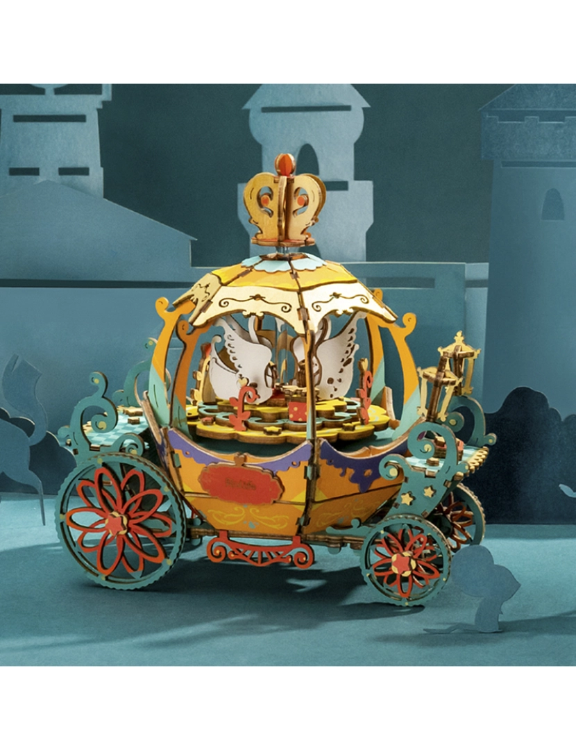 imagem de DAM. Caixa de música de carruagem de abóbora. Modelo 3D realista com grande detalhe, 165 peças2