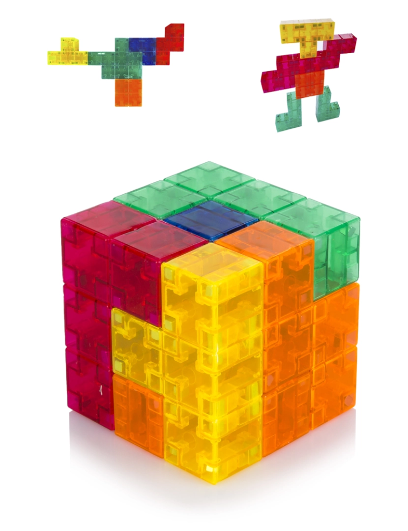 DAM. Blocos de construção magnéticos 3D multicoloridos, jogo de