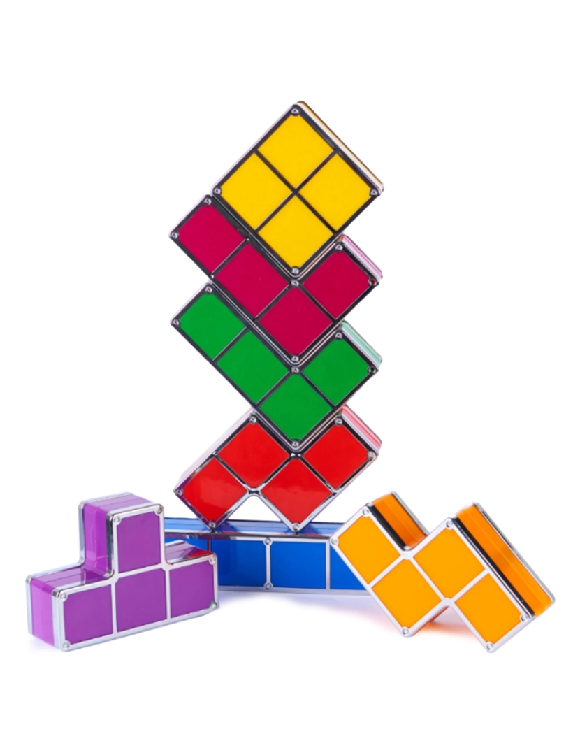 imagem de DAM. Lâmpada LED multicolor Tetris retrô. Junte as peças e elas vão se iluminar, criar formas livremente.4