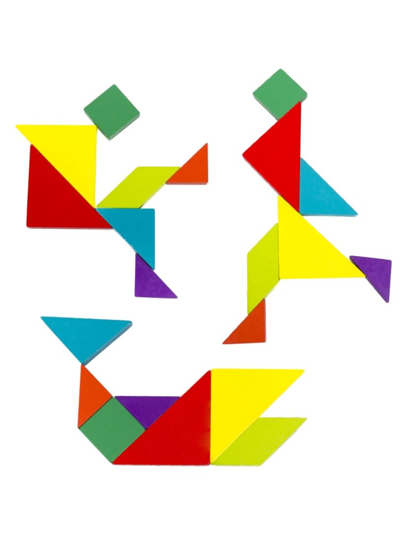 imagem de DAM. Livro tangram com peças magnéticas de madeira. Inclui mais de 90 desafios e soluções.5