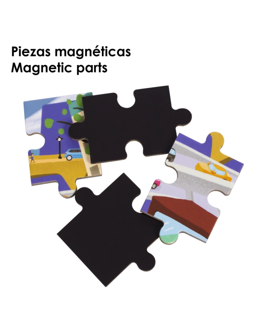 imagem de DAM. Desenho de quebra-cabeça City Traffic 40 peças magnéticas. Formato de livro, 2 quebra-cabeças de 20 peças em 1.4