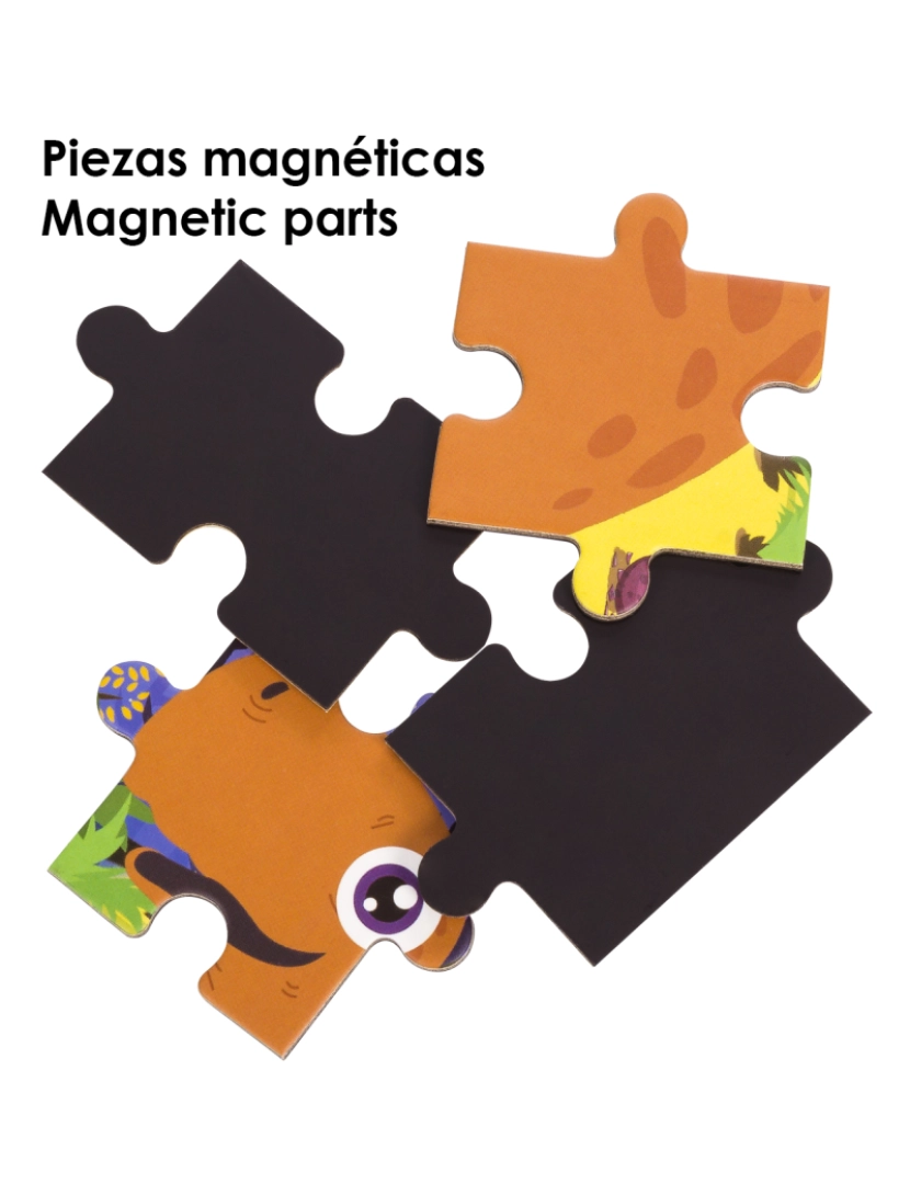 imagem de DAM. Desenho de puzzle Paraíso dos Dinossauros de 40 peças magnéticas. Formato de livro, 2 quebra-cabeças de 20 peças em 1.4