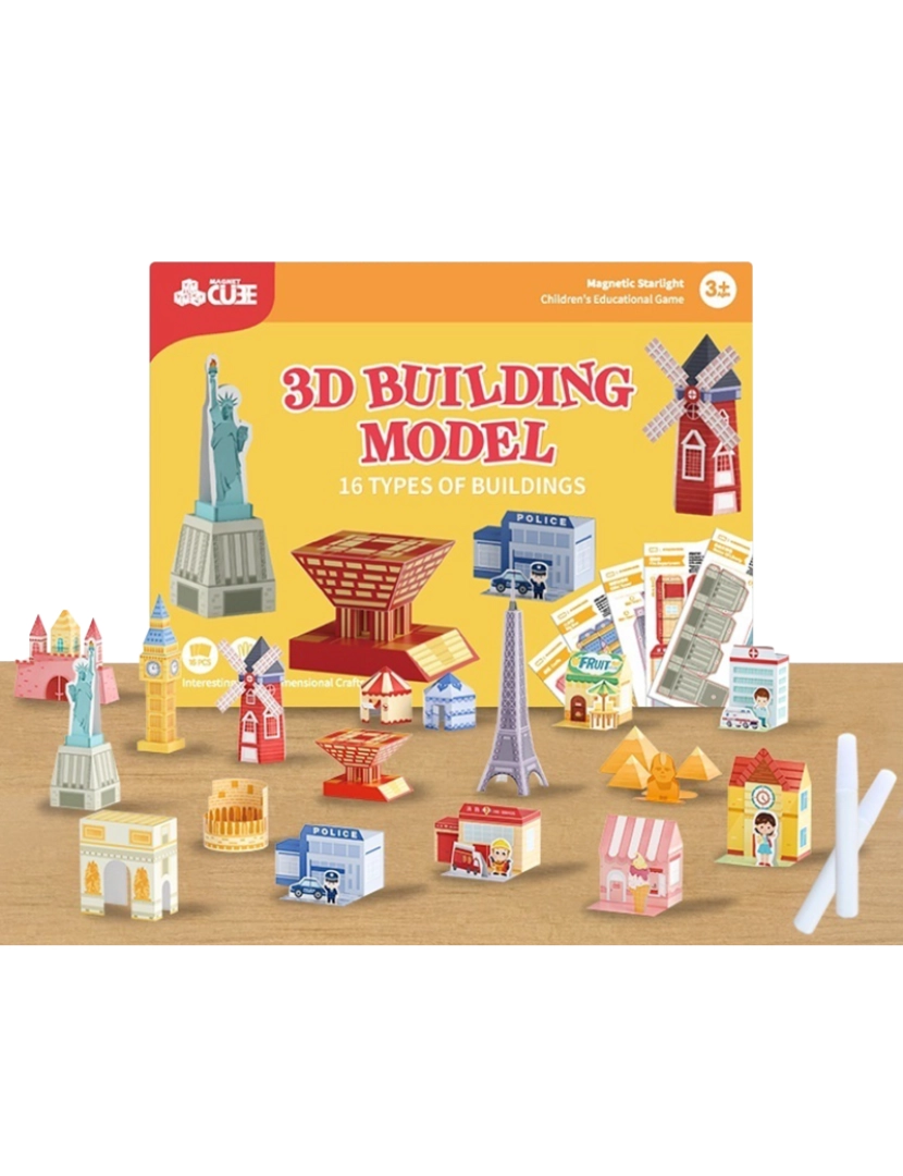 3D Puzzle Game para Crianças, Brinquedo DIY, Papel, Modelo em