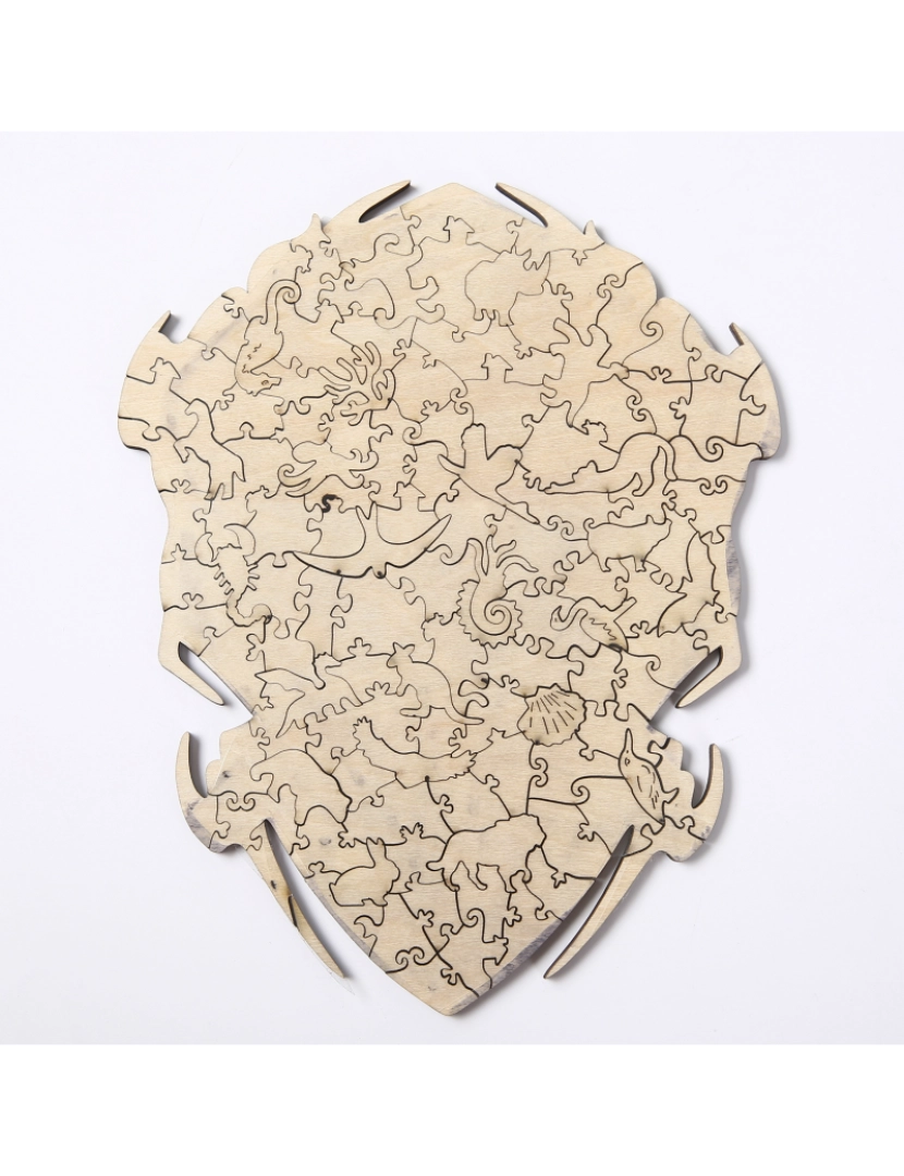 DAM. Forma de silhueta DIY de quebra-cabeça de madeira 3D. Com peças  individuais com designs diferentes. Em madeira policromada.DESIGN TIGRE. -  DAM