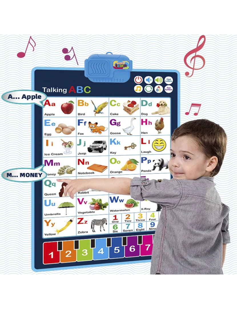 imagem de DAM. Alfabeto eletrônico interativo para aprender inglês, ABC falante e pôster musical. Brinquedo educativo para crianças.2