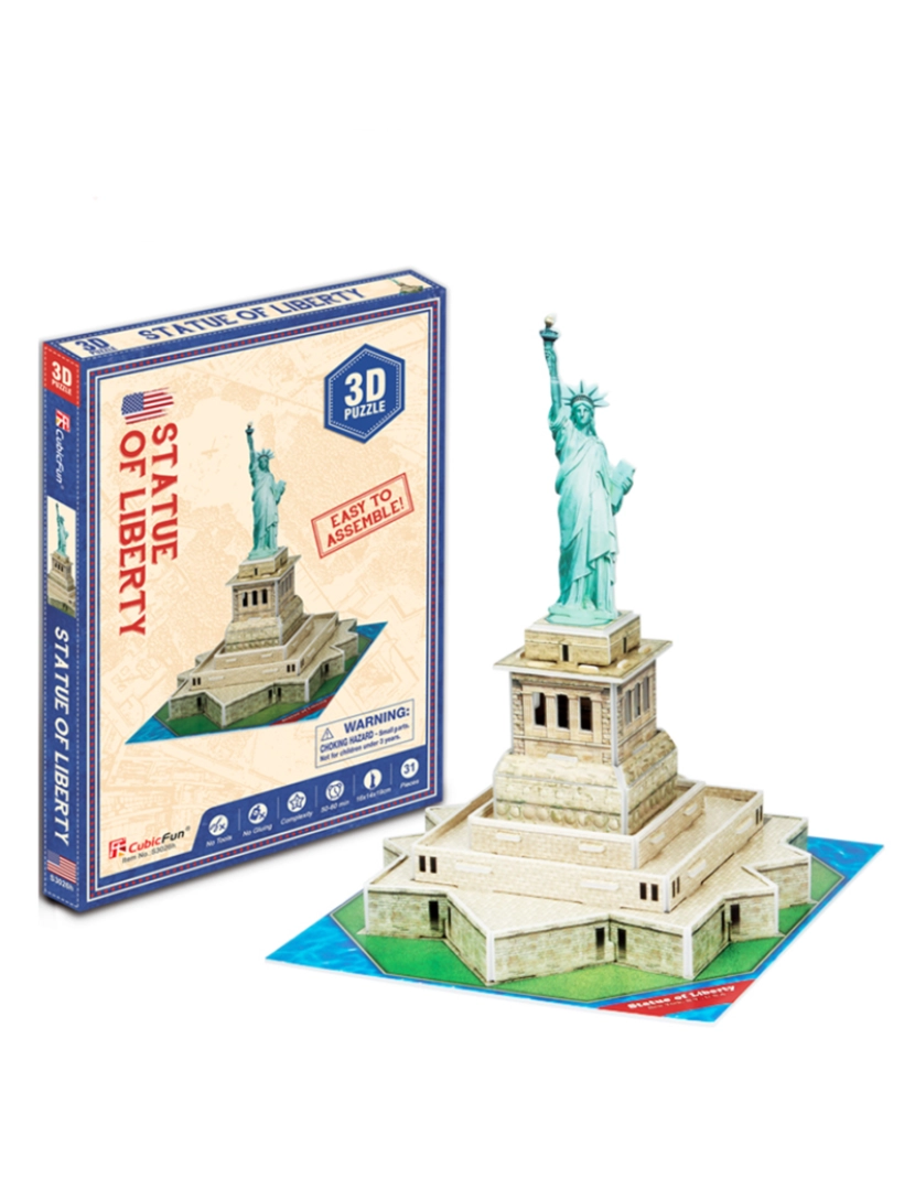 DAM - DAM. Puzzle 3D Estátua da Liberdade 14x16x19 cm.