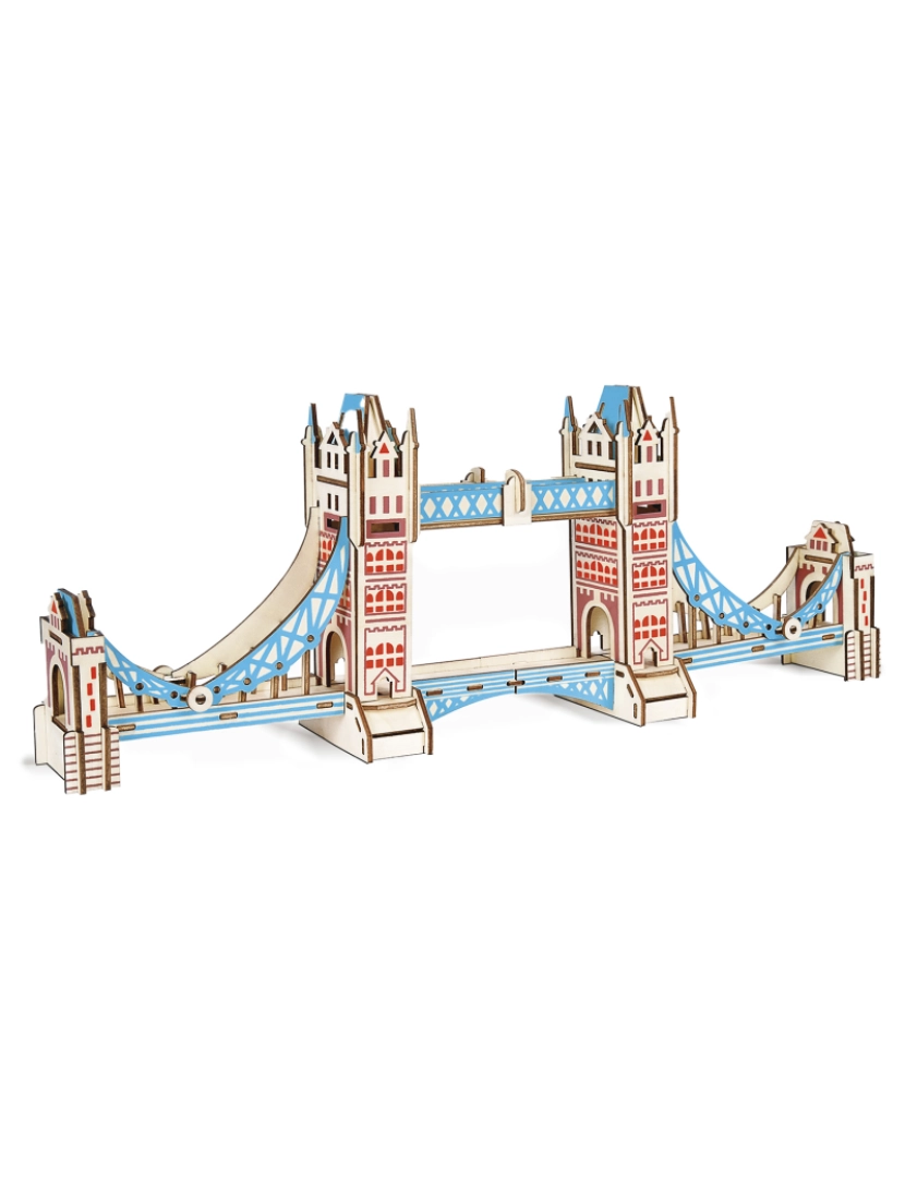 DAM - DAM. Puzzle de madeira 3D XL da London Tower Bridge 105 peças 56,4x84x21,4 cm.