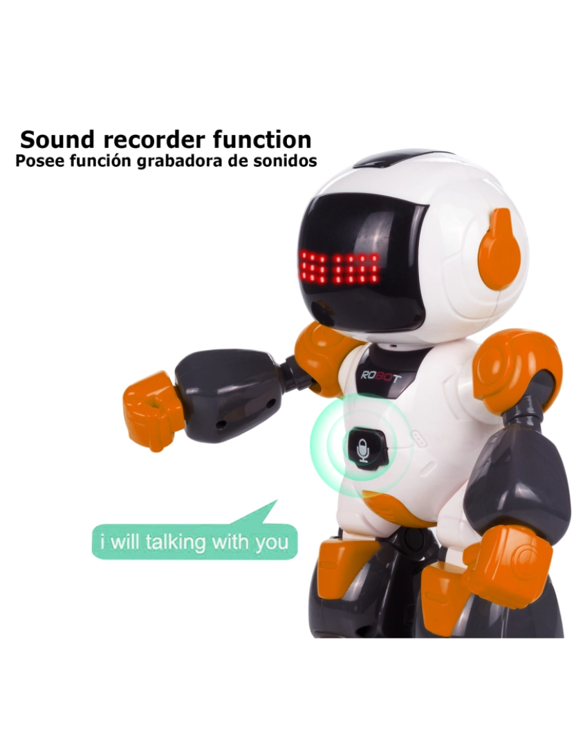 imagem de DAM. Mini Robô por controle remoto. Pulseira de controle remoto infravermelho. funções programáveis. Modos automáticos: dança3