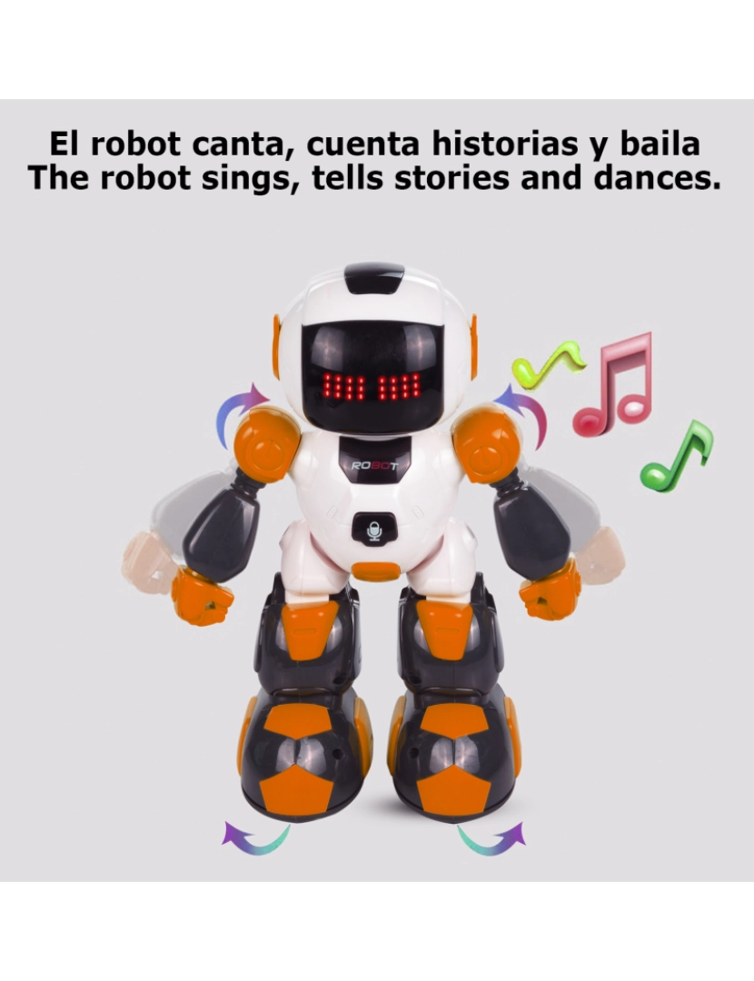 imagem de DAM. Mini Robô por controle remoto. Pulseira de controle remoto infravermelho. funções programáveis. Modos automáticos: dança4