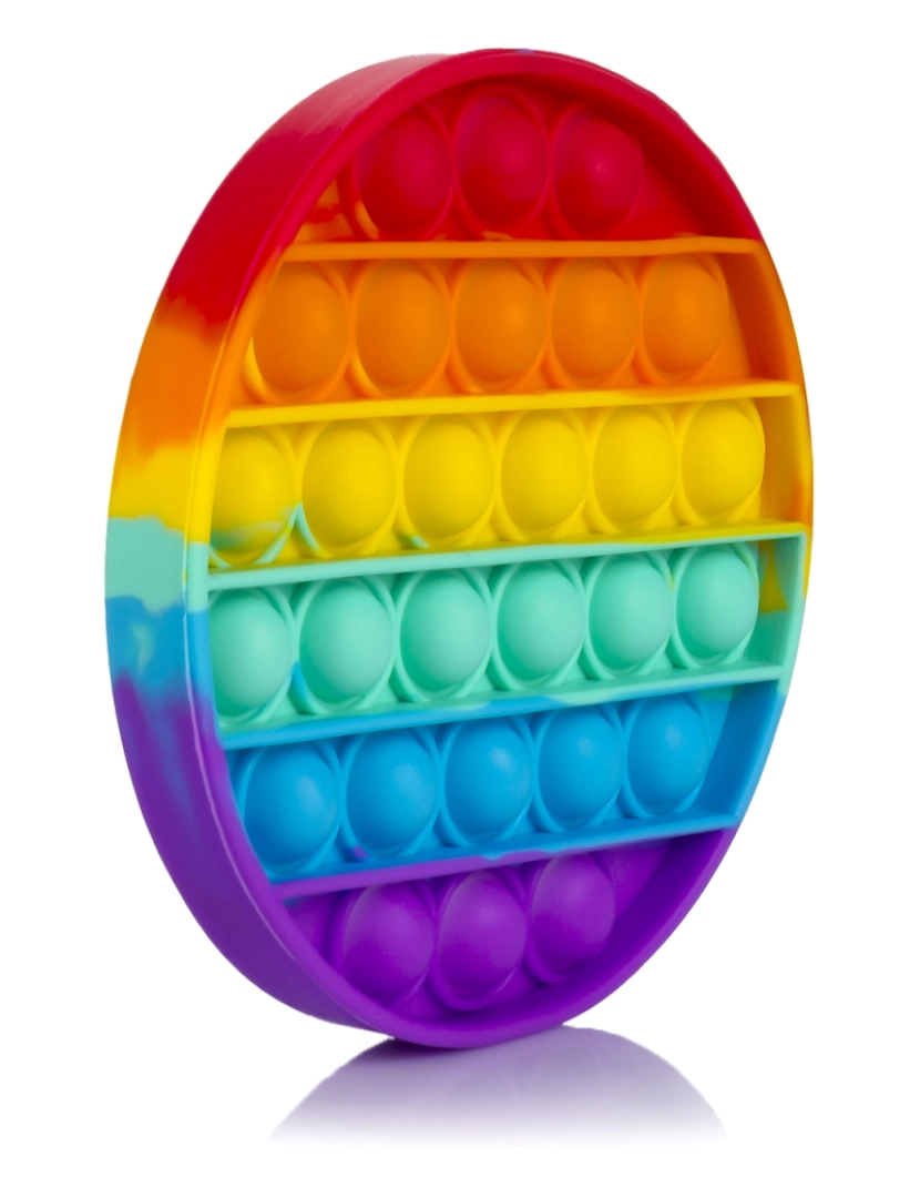 imagem de DAM. Bubble Pop It brinquedo sensorial desestressante, bolhas de silicone para apertar e apertar. Design redondo multicolorido.2