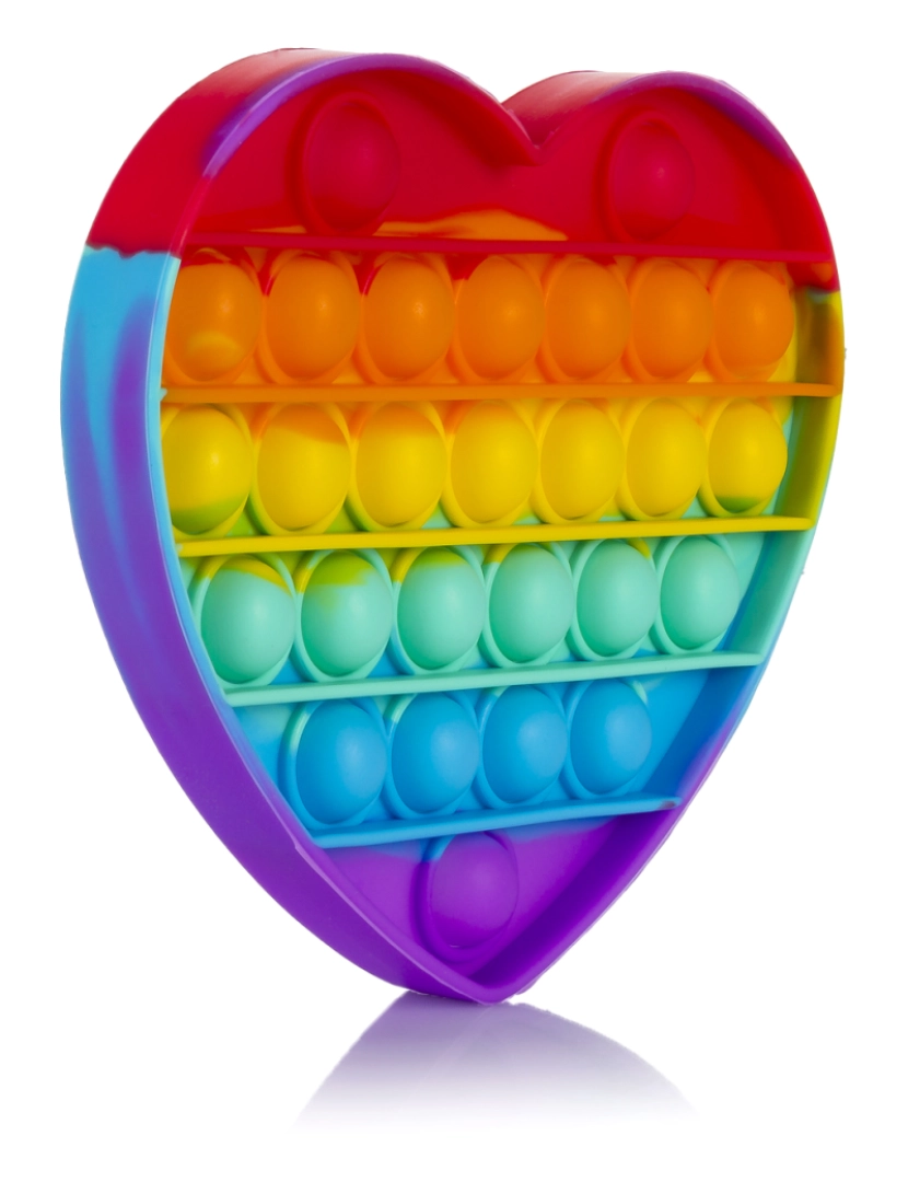 imagem de DAM. Bubble Pop It brinquedo sensorial desestressante, bolhas de silicone para apertar e apertar. Desenho de coração multicolorido.2