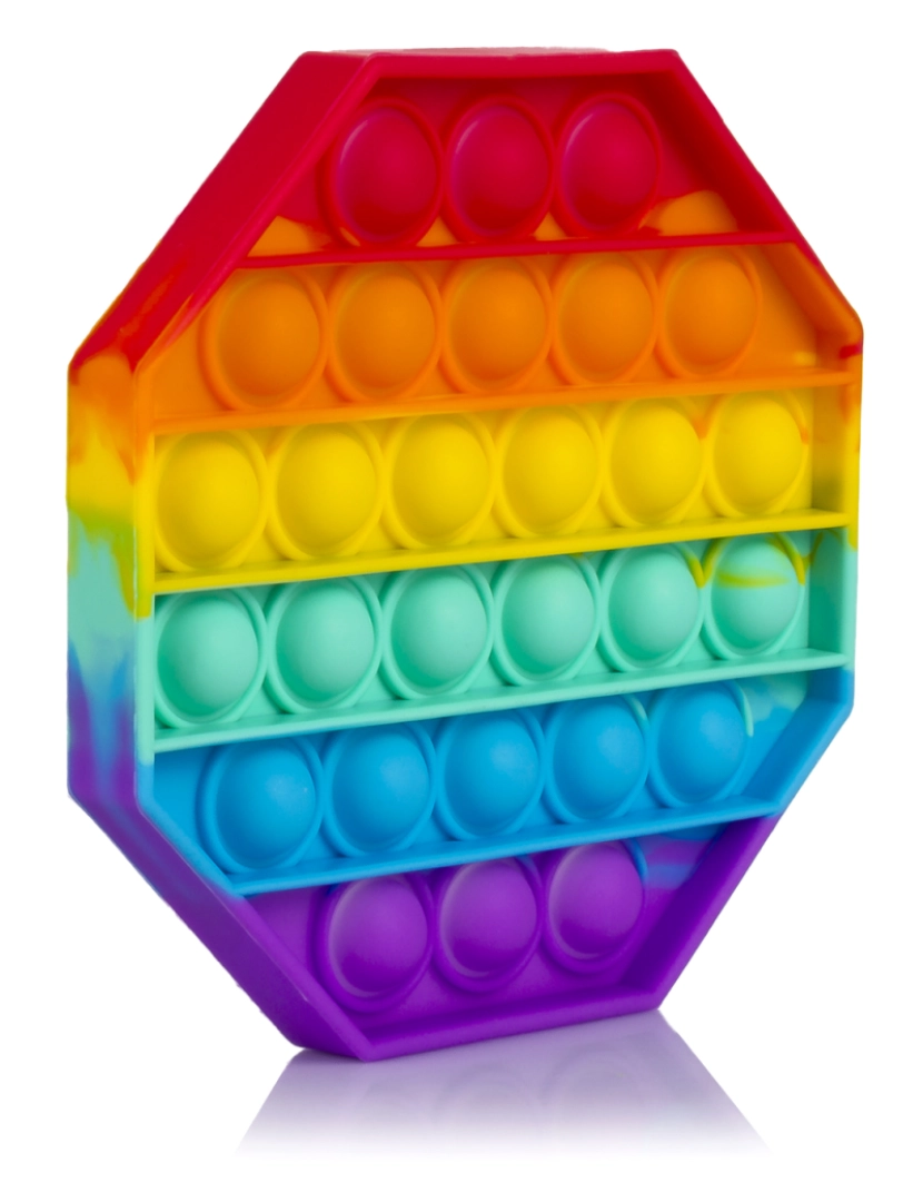 imagem de DAM. Bubble Pop It brinquedo sensorial desestressante, bolhas de silicone para apertar e apertar. Desenho octogonal multicolorido.2