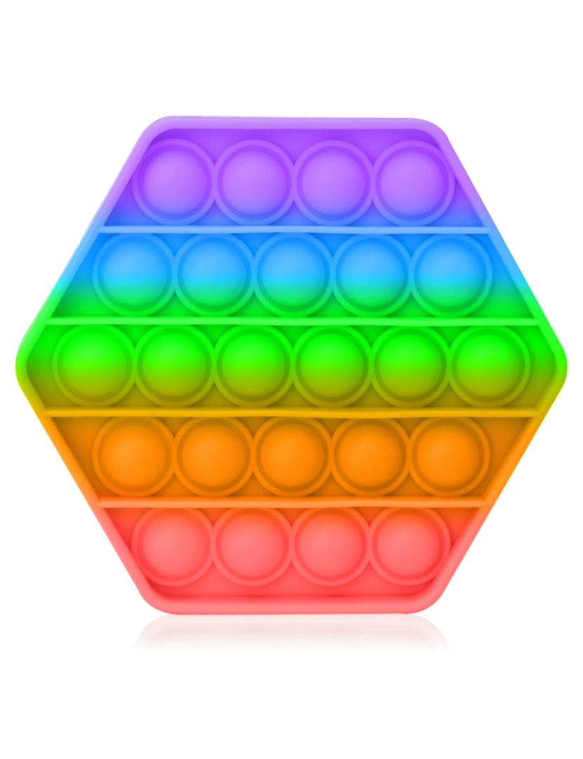 imagem de DAM. Bubble Pop It brinquedo sensorial desestressante, bolhas de silicone para apertar e apertar. Design hexagonal multicolorido.1