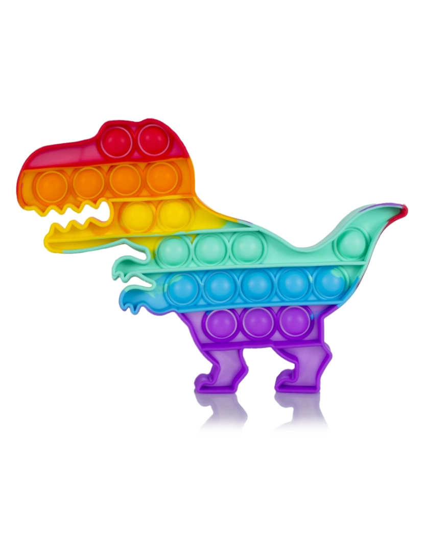 imagem de DAM. Bubble Pop It brinquedo sensorial desestressante, bolhas de silicone para apertar e apertar. Design T-Rex multicolorido.1