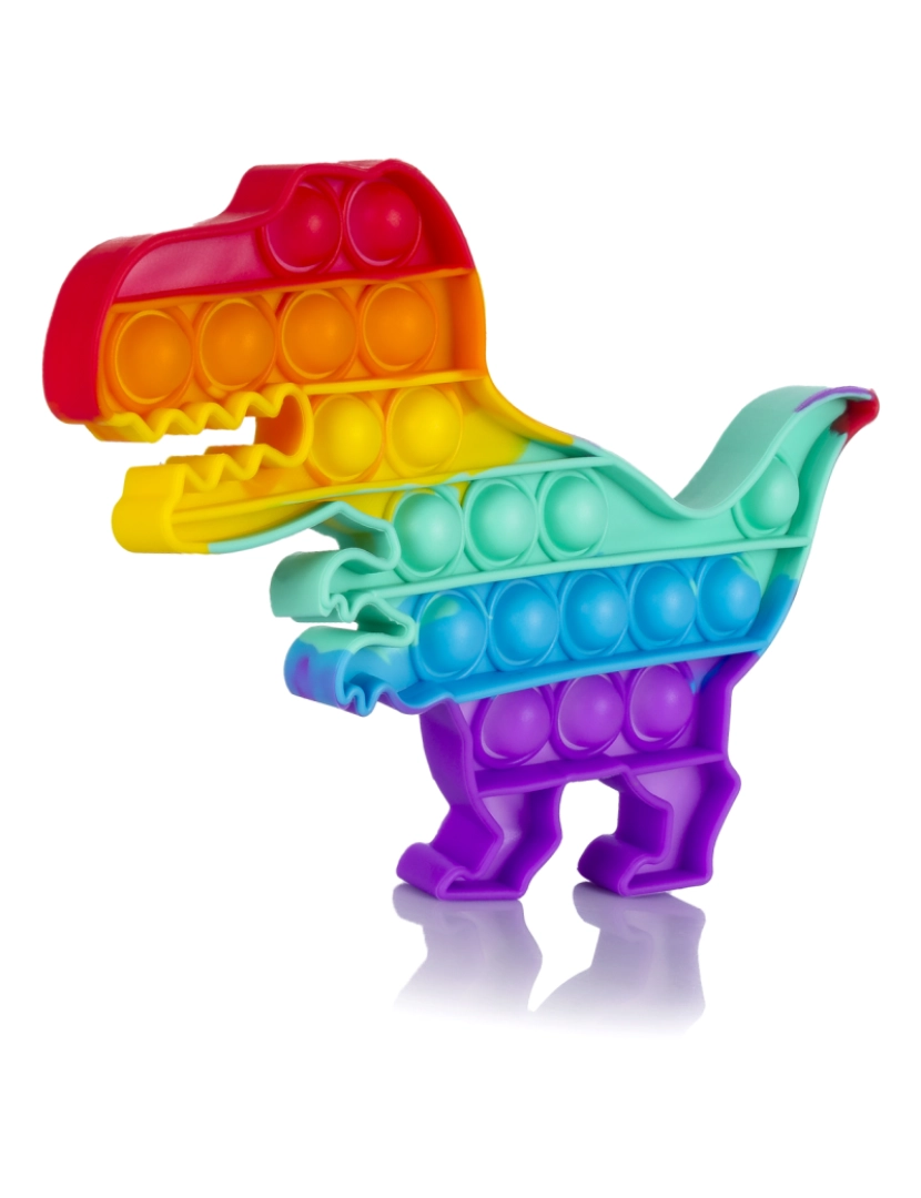 imagem de DAM. Bubble Pop It brinquedo sensorial desestressante, bolhas de silicone para apertar e apertar. Design T-Rex multicolorido.2