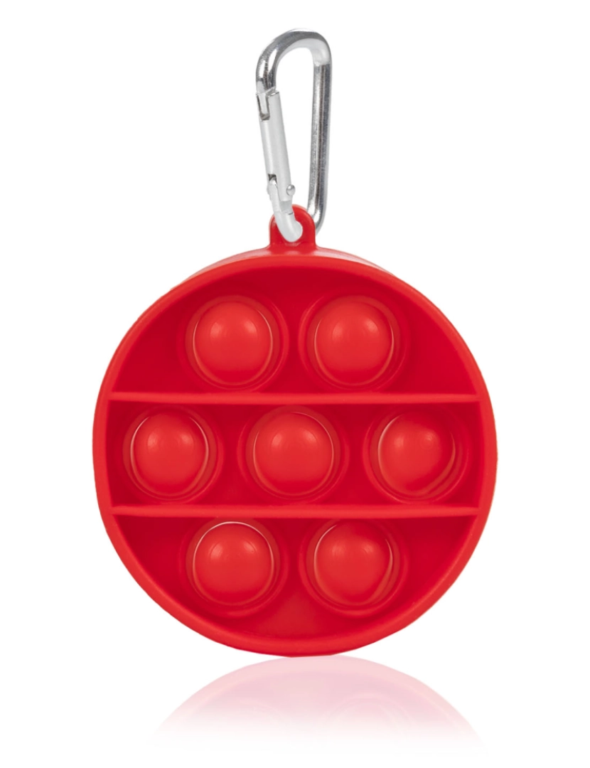 imagem de DAM. Mini Bubble Pop É um brinquedo sensorial para aliviar o estresse, bolhas de silicone para apertar e pressionar. Design redondo com porta-chaves.1