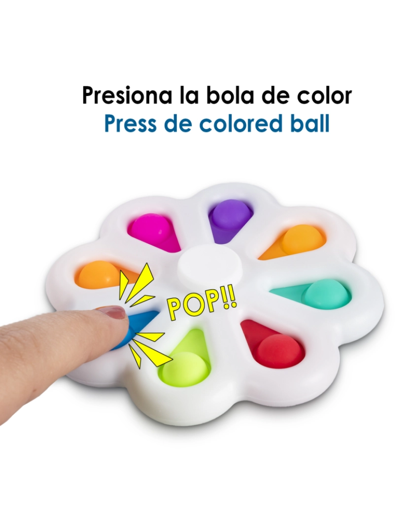 imagem de DAM. Exclusivo Bubble Pop It e Spinner, brinquedo sensorial desestressante, bolhas de silicone para apertar e pulsar.4