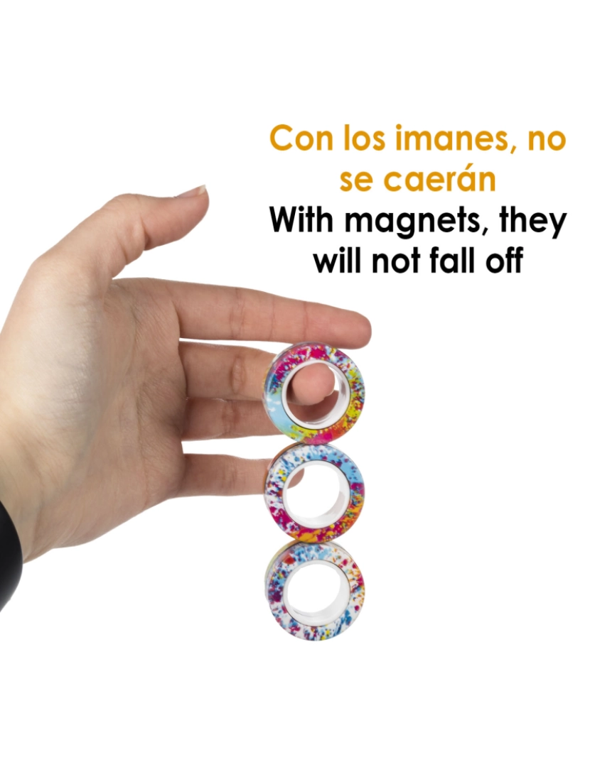 imagem de DAM. Magnetic Fidget Rings, anéis magnéticos de design exclusivo. Brinquedo antiestresse, ansiedade, concentração.2