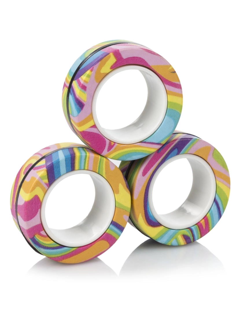imagem de DAM. Magnetic Fidget Rings, anéis magnéticos de design exclusivo. Brinquedo antiestresse, ansiedade, concentração.1