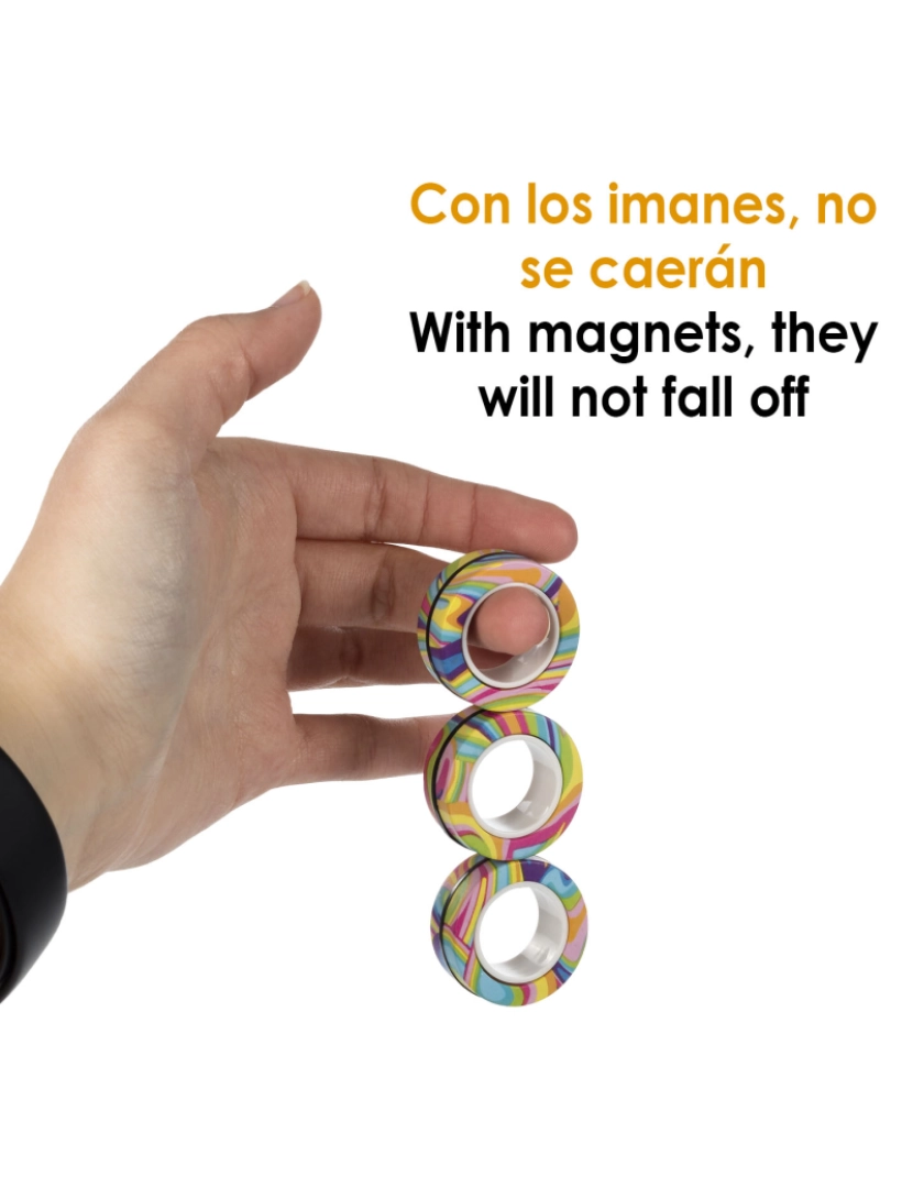 imagem de DAM. Magnetic Fidget Rings, anéis magnéticos de design exclusivo. Brinquedo antiestresse, ansiedade, concentração.2