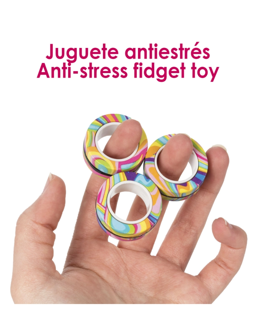 imagem de DAM. Magnetic Fidget Rings, anéis magnéticos de design exclusivo. Brinquedo antiestresse, ansiedade, concentração.3
