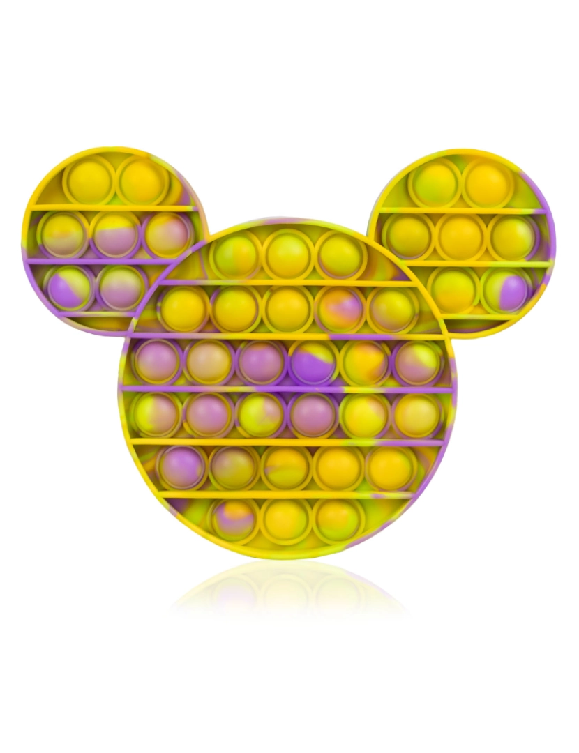 DAM - DAM. Bubble Pop It brinquedo sensorial desestressante, bolhas de silicone para apertar e apertar. Design de mouse multicolorido.
