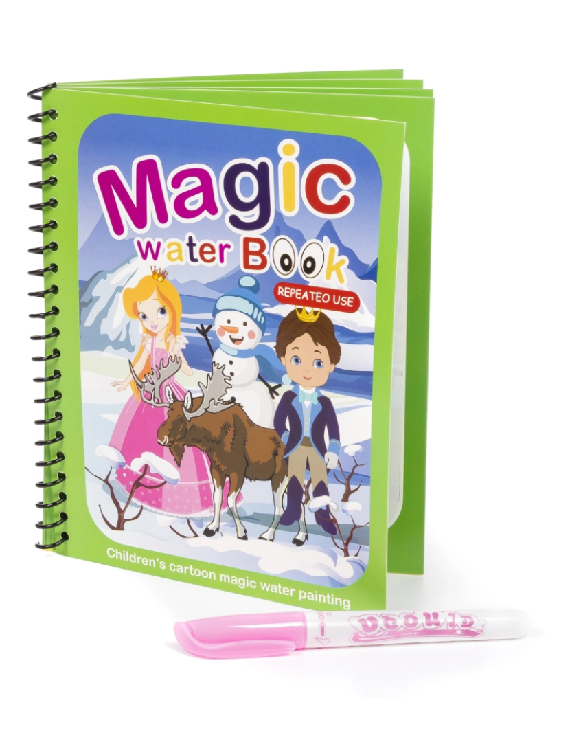 imagem de DAM. Projeto do reino do gelo do livro para colorir da água. Tinta mágica para crianças, reutilizável. Desenhe e pinte sem manchar.1