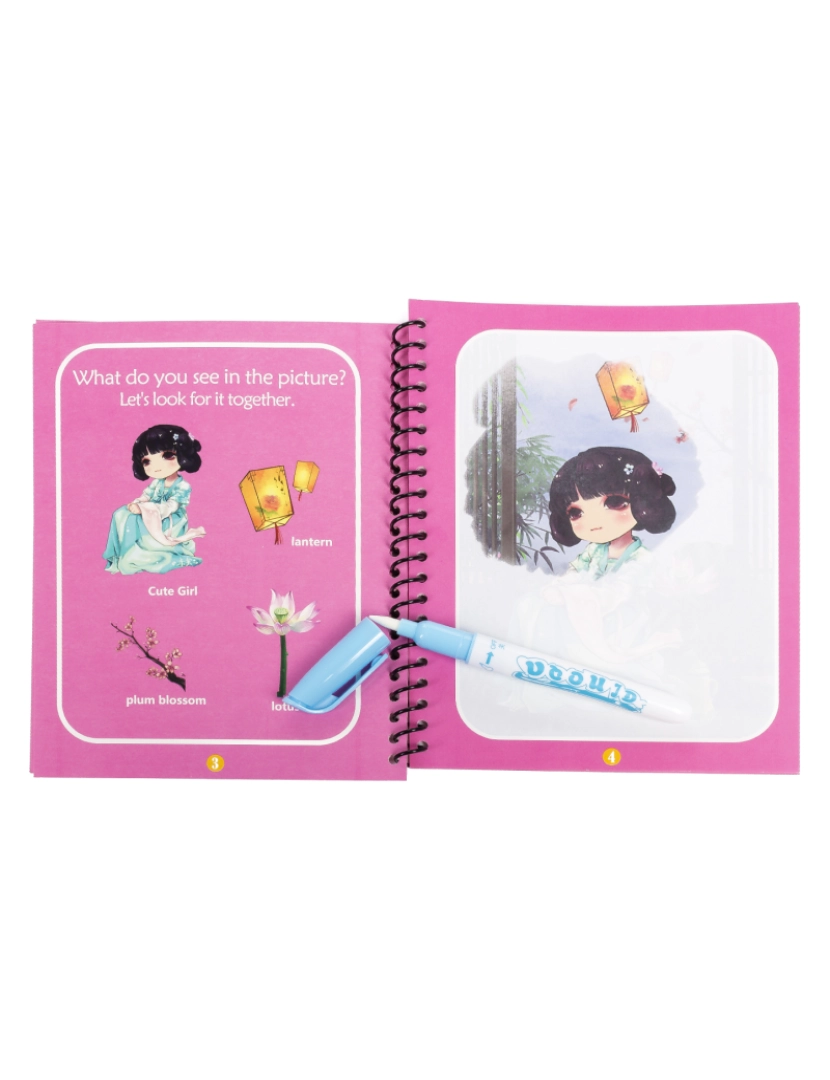imagem de DAM. Design de princesas de mangá de livro de colorir de água. Tinta mágica para crianças, reutilizável. Desenhe e pinte sem manchar.2