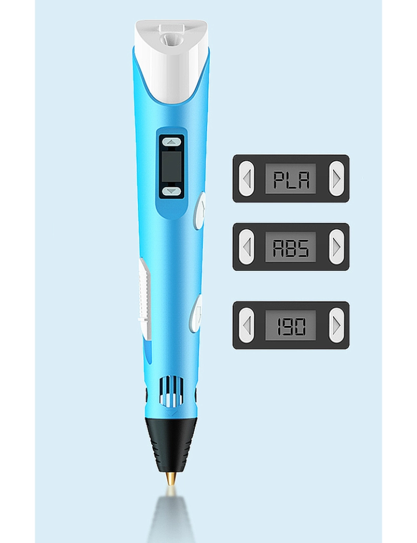 imagem de DAM. Caneta impressora 3D. Alta temperatura, até 220 graus. Inclui 3 rolos de filamento PLA de 3 metros.4