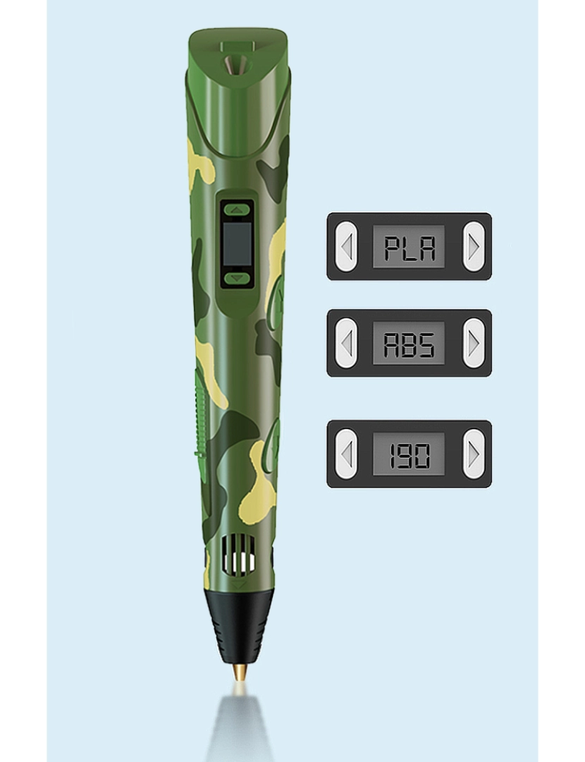 imagem de DAM. Caneta impressora 3D. Alta temperatura, até 220 graus. Inclui 3 rolos de filamento PLA de 3 metros.4