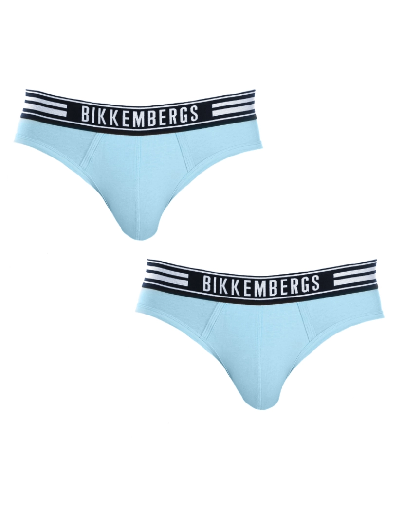 Bikkembergs - Pack 2 Cuecas Fashion Riscas Homem Azul Claro