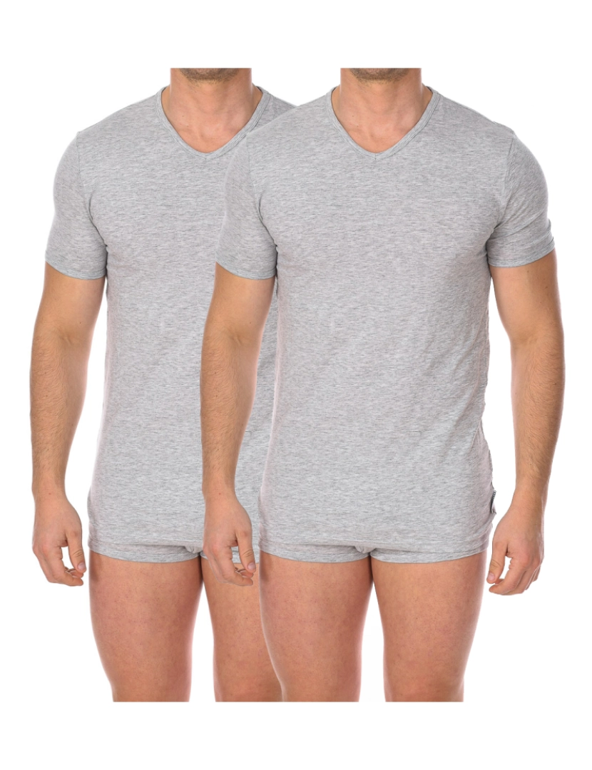 Bikkembergs - Pack 2 T-shirts essenciais Homem Cinza claro