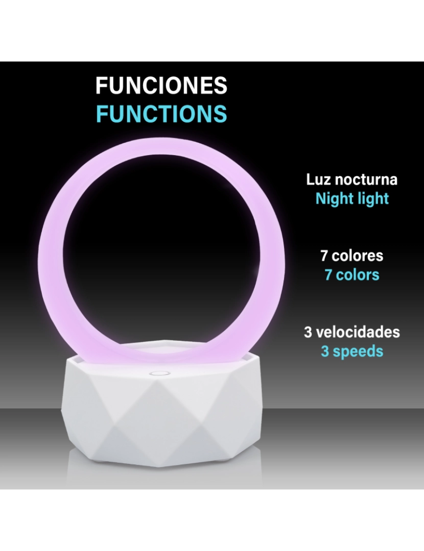 imagem de DAM. Alto-falante Bluetooth 5.0 Y1, com anel de luz ambiente LED RGB.4