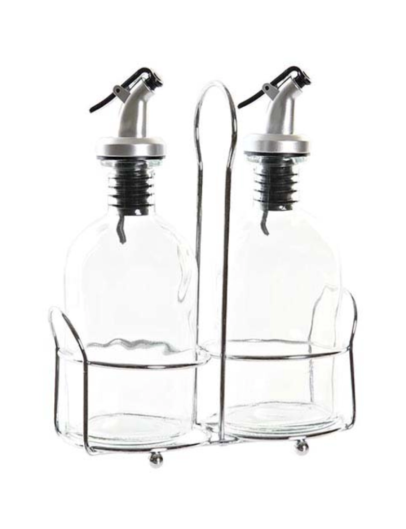 DKD Home - Galheteiro  Decor Galheteiro Transparente Metal Cristal (2 Unidades) (2 pcs)