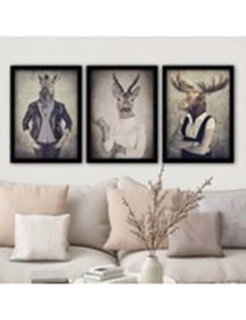 ASR - Conjunto 3 Quadros Human Deer