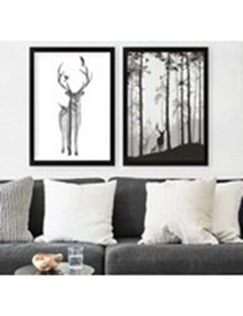 ASR - Conjunto 2 Quadros Deer Grey