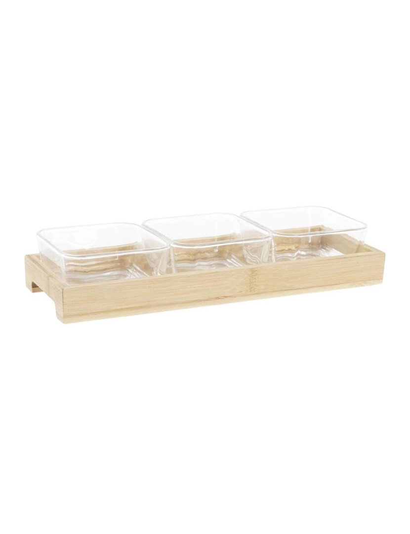 DKD Home - bandeja de aperitivos DKD Home Decor 31,5 x 11 x 6 cm Cristal Natural 280 ml