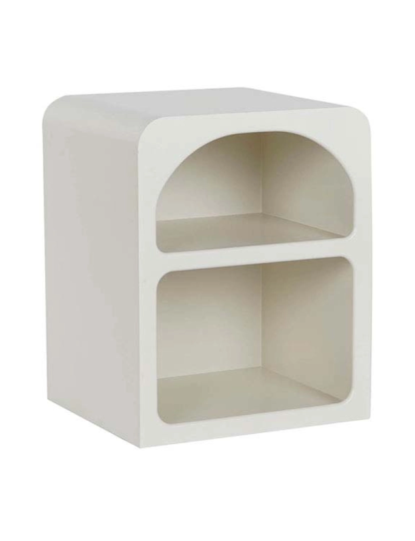 It - Mesa Cabeceira Abeto Mdf Rugoso Branco 