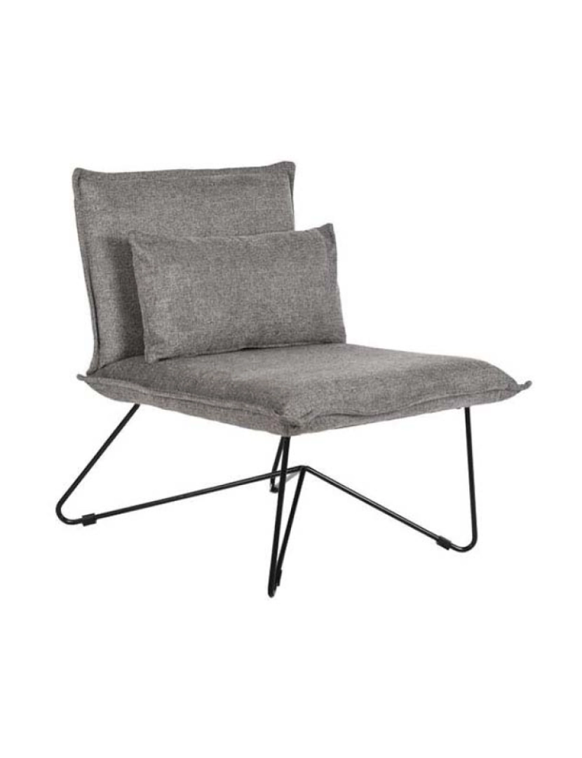 It - Cadeira Poliéster Metal Com Almofada Cinza 