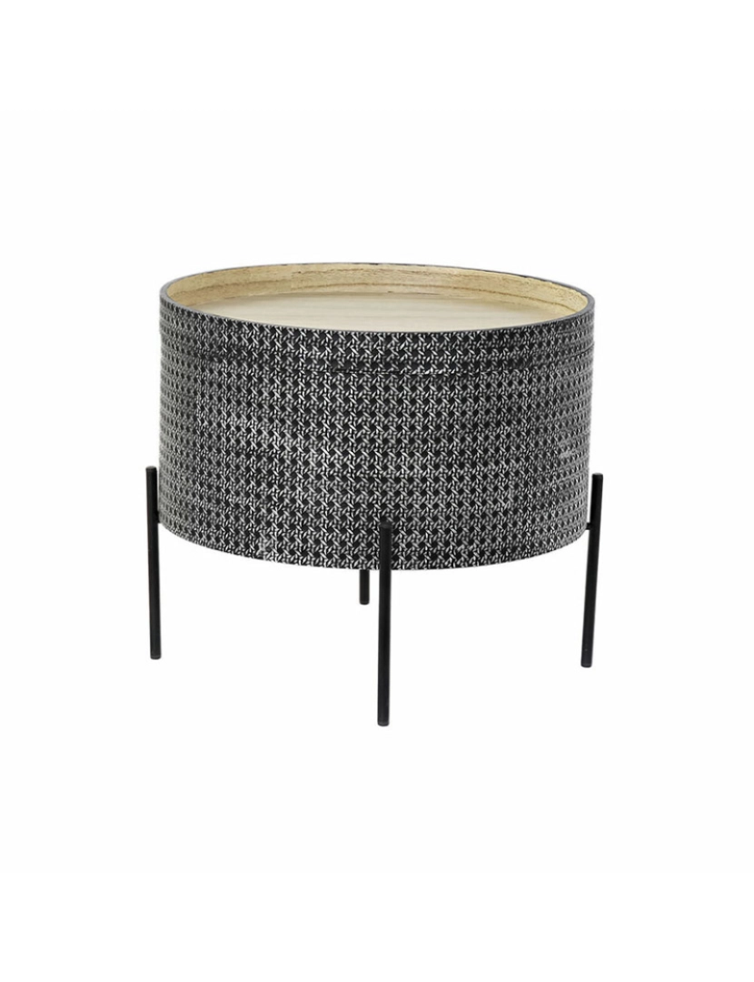 It - Mesa de apoio DKD Home Decor Prateado Preto Metal MDF (45 x 45 x 39 cm)