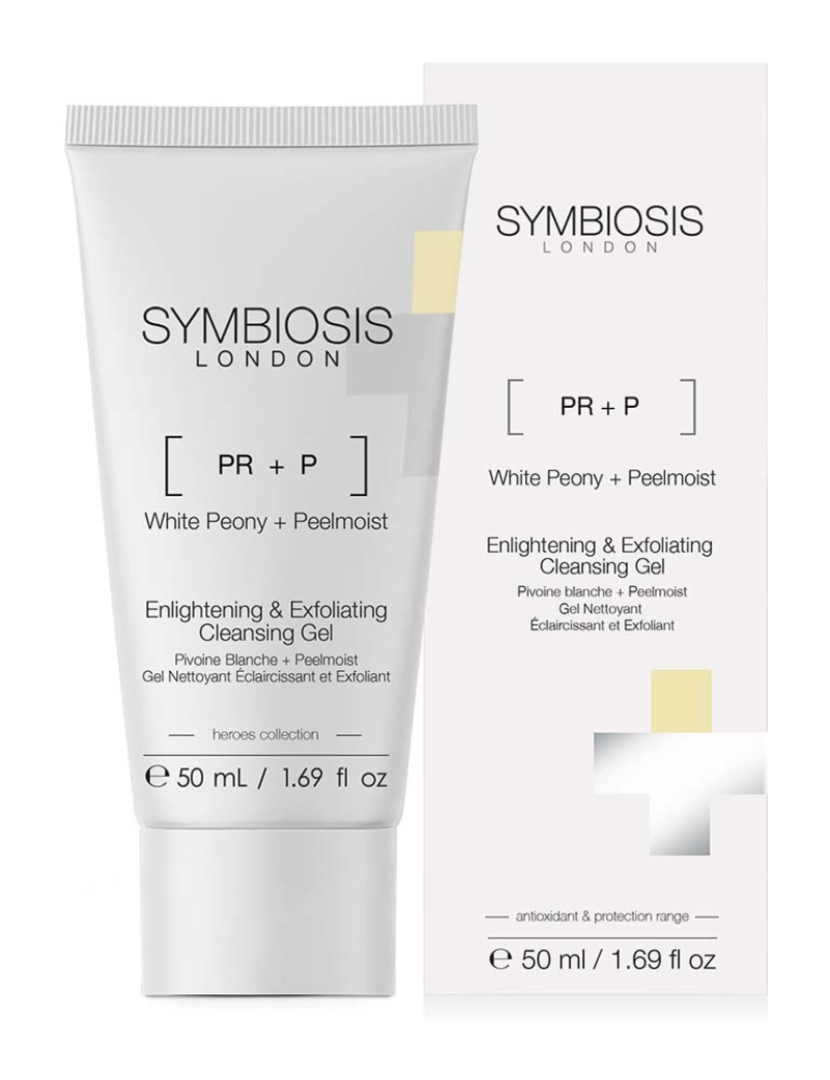 Symbiosis London - Gel de limpeza iluminador e esfoliante - Coleção Heroes 50 ml