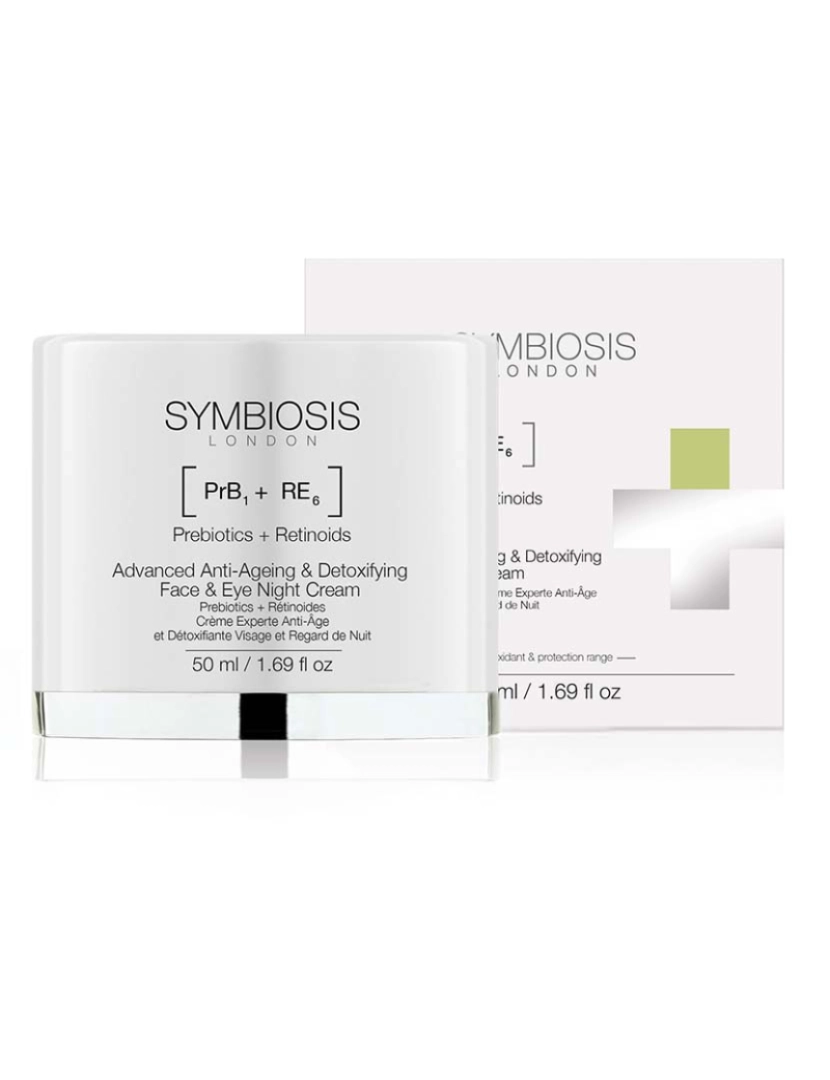 Symbiosis London - [Prebióticos + Retinoides] Creme Avançado de Noite Rosto e Olhos Anti-idade Detoxificante