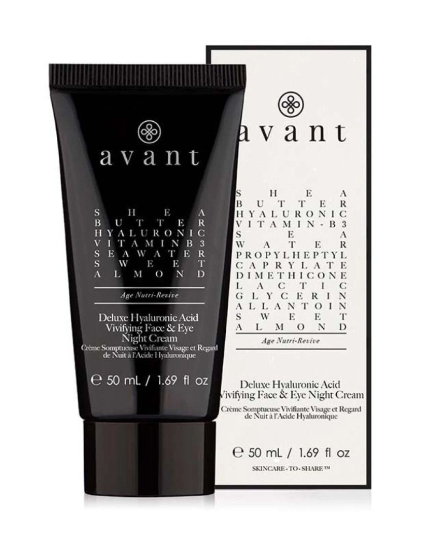 Avant Skincare - Creme de Noite Rosto e Olhos Discovery Edit - Deluxe Hyaluronic Acid Vivifying  50ml