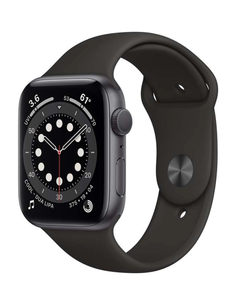 Apple - Apple Watch Series 6 44mm GPS + Cellular Aluminum case Mostrador: Pulseira Cinza: Sport Black Grau B