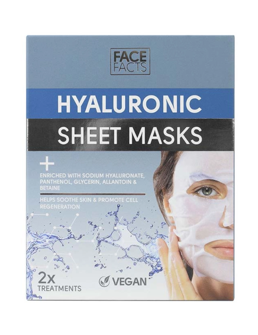 Face Facts  - Hyaluronic Sheet Máscara 2 X 20 Ml