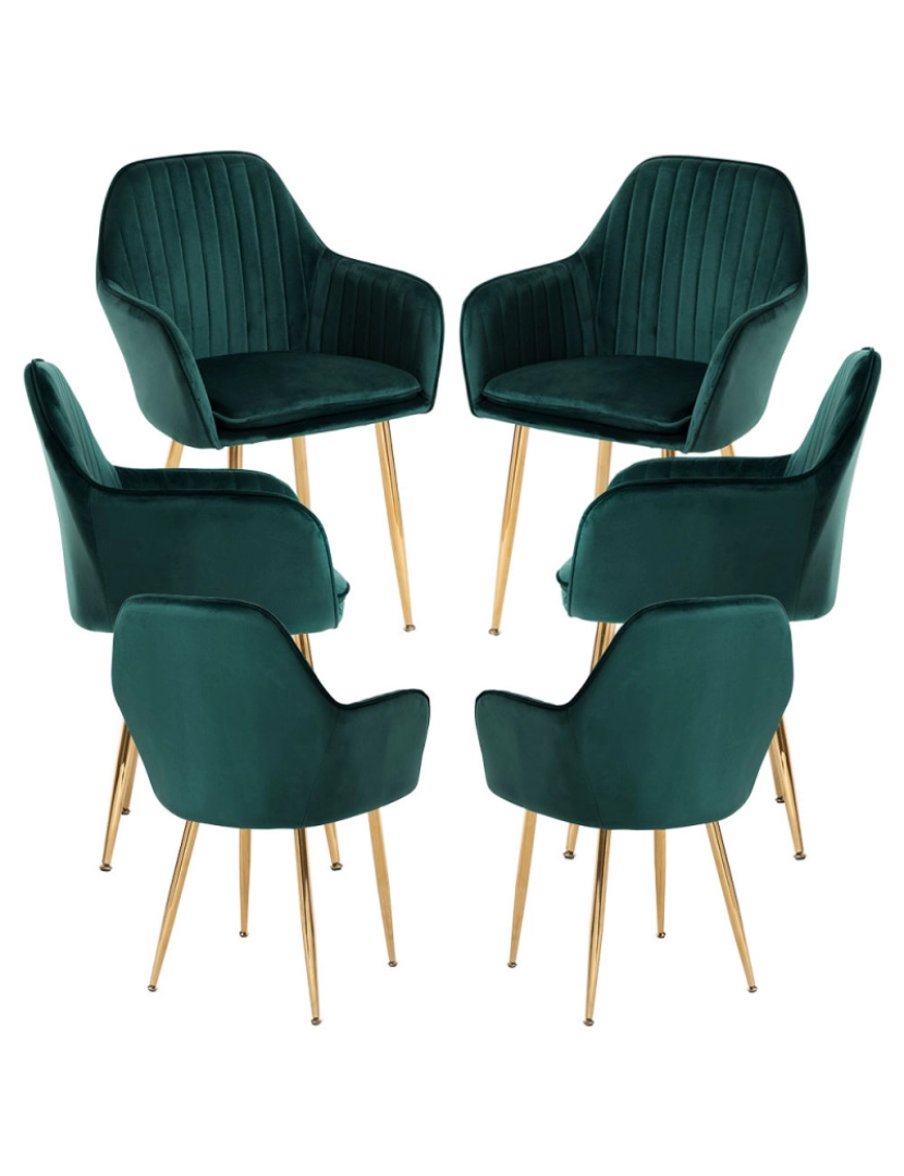 Presentes Miguel - Pack 6 Cadeiras Chic Golden - Verde