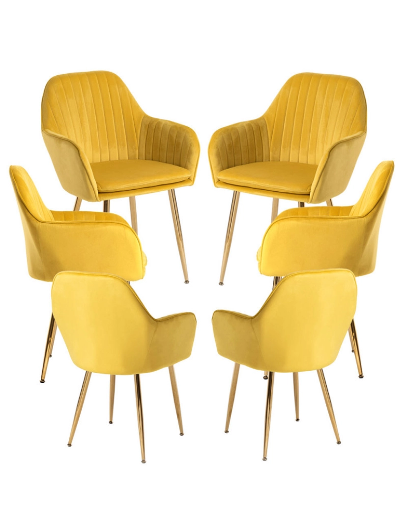 Presentes Miguel - Pack 6 Cadeiras Chic Golden - Amarelo