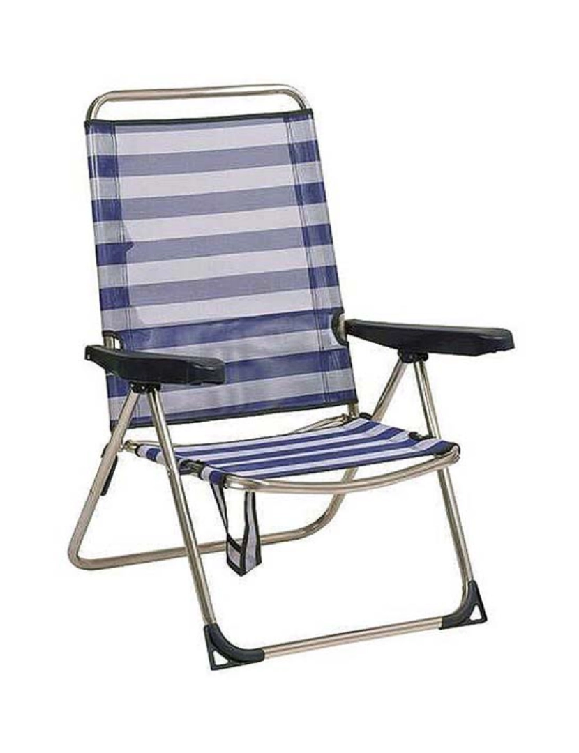 BB - Cadeira De Campismo Acolchoada alumínio Branco Azul Marinho Marinheiro